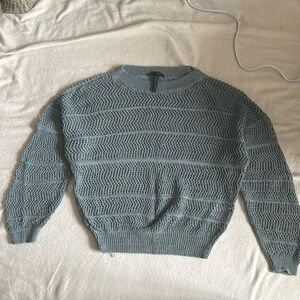 SARAH PACINI linen sweater in slate blue. One size fits all